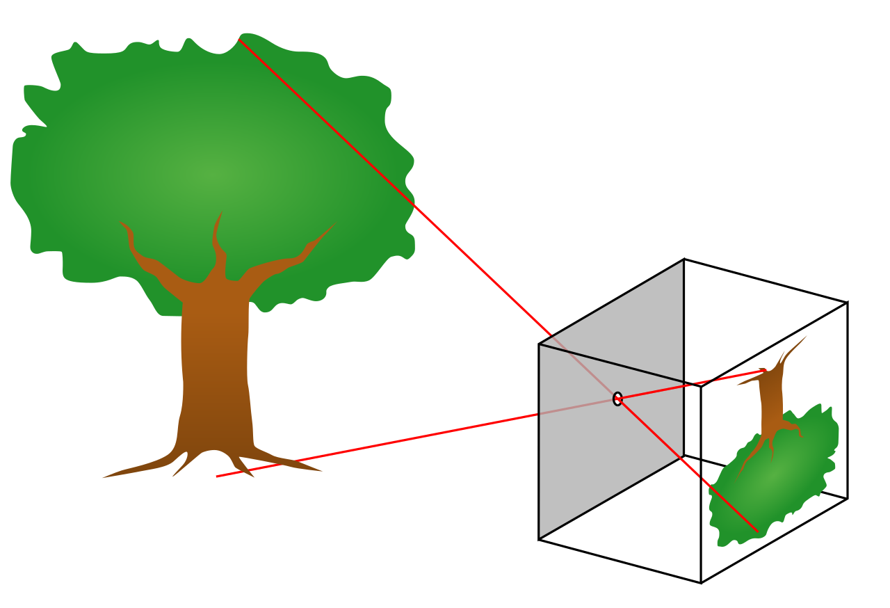Pinhole camera projection diagram